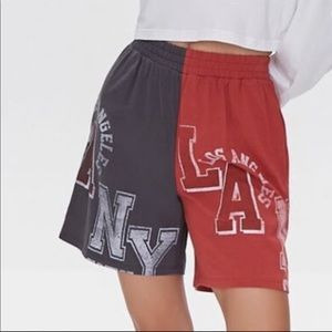 F21 LA / NY Reworked Graphic Shorts
